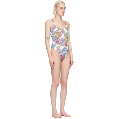 Shop Versace White Medusa Amplified Print One-piece Swimsuit In 5w000 Multi