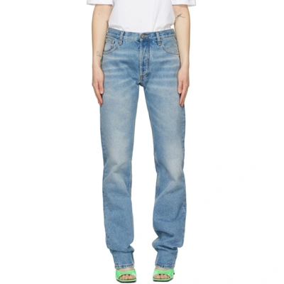 Shop Attico Blue Boyfriend Jeans In Blue Super