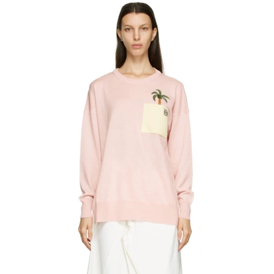 Shop Loewe Pink Ken Price Edition 'la Palme' Sweater In 7340 Pink
