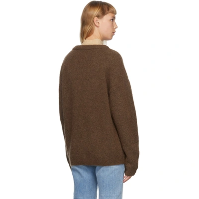 Shop Acne Studios Brown Wool & Mohair Oversized Sweater In Cinnamon