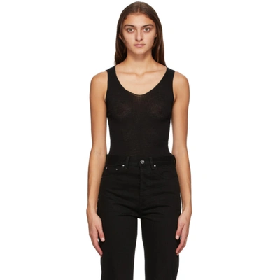 Shop Totême Black Savona Tank Top In 200 Black