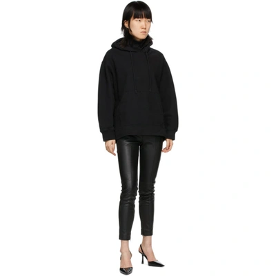 Shop Alexander Wang T Alexanderwang.t Black Soft Fleece Turtleneck Hoodie In 001 Black