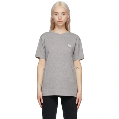 Shop Acne Studios Grey Crewneck Patch T-shirt In X92 Lt Grey