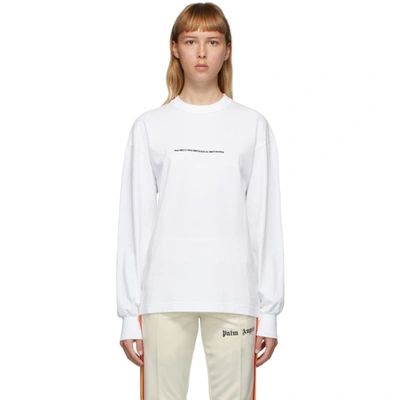 Shop Palm Angels White Palm X Palm Long Sleeve T-shirt