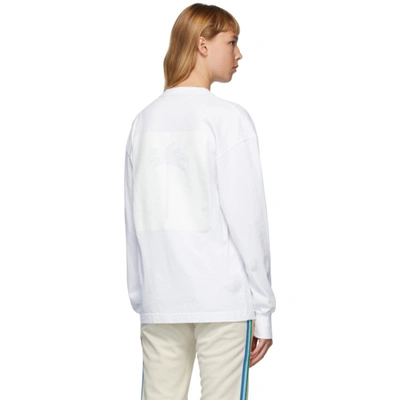 Shop Palm Angels White Palm X Palm Long Sleeve T-shirt