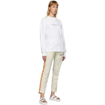 Shop Palm Angels White Palm X Palm Long Sleeve T-shirt