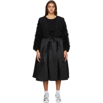 Shop Comme Des Garçons Black Ruched Suspender Dress In 1 Black