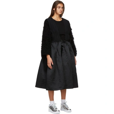 Shop Comme Des Garçons Black Ruched Suspender Dress In 1 Black