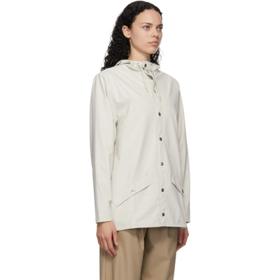 Shop Rains Off-white Mid Button-down Rain Coat In Off White