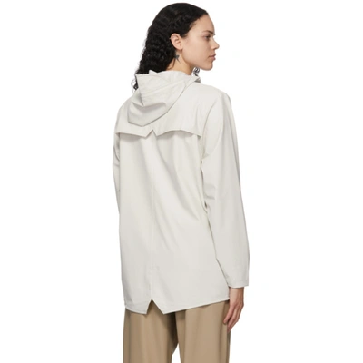 Shop Rains Off-white Mid Button-down Rain Coat In Off White