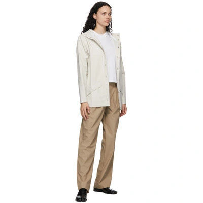 Shop Rains Off-white Mid Button-down Rain Coat In Off White