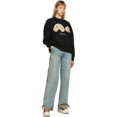 Shop Palm Angels Black Bear Sweatshirt In Blk/brown