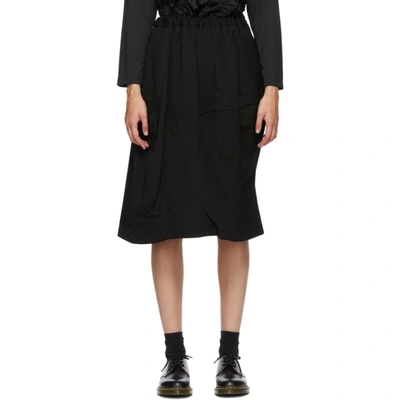 Shop Comme Des Garçons Comme Des Garçons Black Wool Midi Skirt In 1 Black