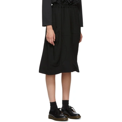 Shop Comme Des Garçons Comme Des Garçons Black Wool Midi Skirt In 1 Black