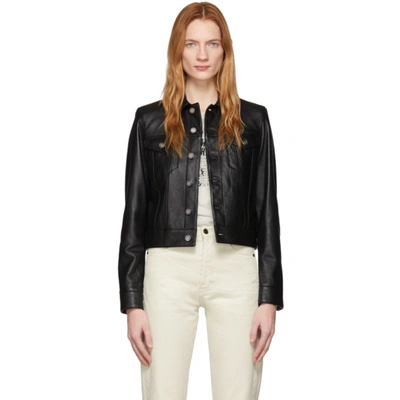 Shop Saint Laurent Black Leather Classic Jacket In 1000 Black