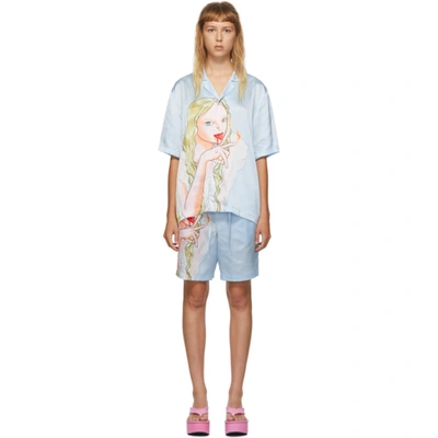 Shop Im Sorry By Petra Collins Ssense Exclusive Blue Graphic Shirt & Shorts Set