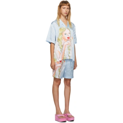 Shop Im Sorry By Petra Collins Ssense Exclusive Blue Graphic Shirt & Shorts Set