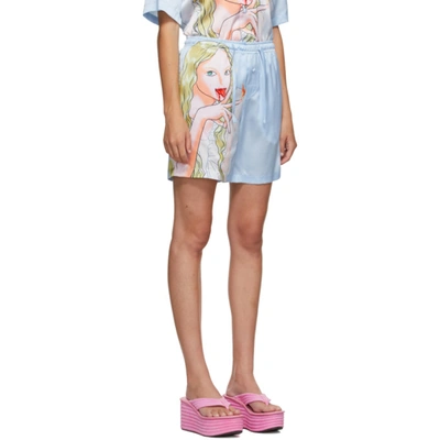 Shop Im Sorry By Petra Collins Ssense Exclusive Blue Graphic Shirt & Shorts Set