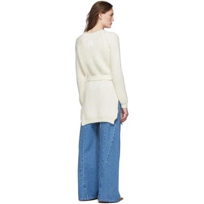 Shop Loewe Off-white Belted Sweater In 2090 Optic