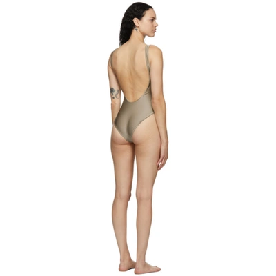 Shop Jade Swim Taupe Contour One-piece Swimsuit In Taupe Sheen