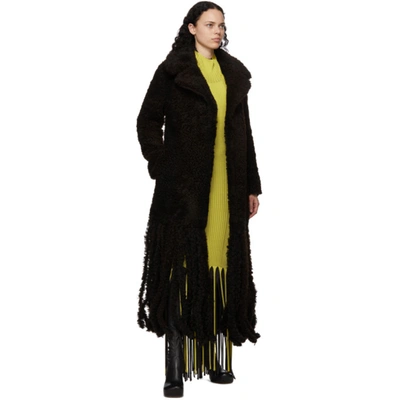 Shop Bottega Veneta Brown Shearling Teddy Fringe Coat In 2021 Espres