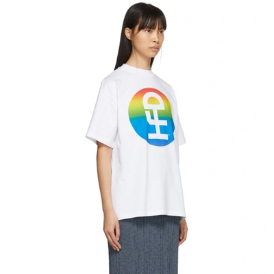 Shop Honey Fucking Dijon White Large Rainbow Logo T-shirt In 2 White