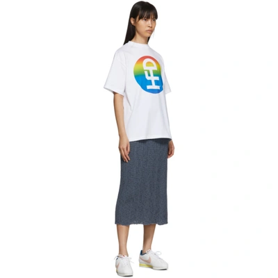 Shop Honey Fucking Dijon White Large Rainbow Logo T-shirt In 2 White