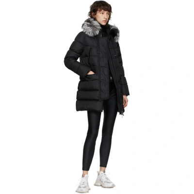 Shop Moncler Black Down & Fur Aprhoti Coat In 999 Black