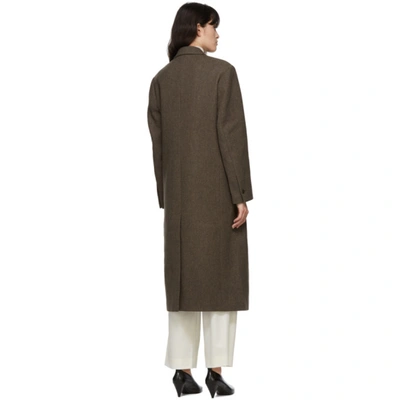 Shop Le17septembre Brown Side Belted Long Coat