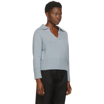 Shop Arch4 Blue Cashmere Clifton Gate Polo Sweater In Cloud
