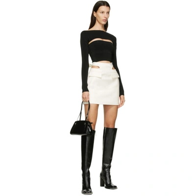Shop Dion Lee Off-white Y-front Miniskirt In Ivory