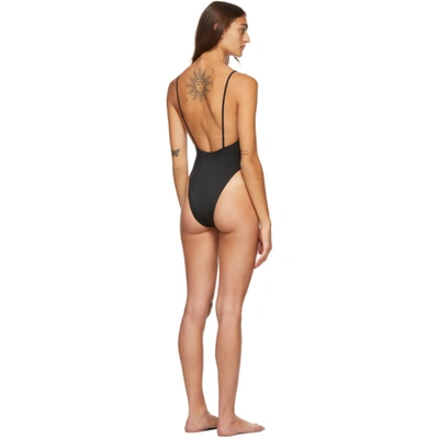 Shop Versace Black Greek Key One-piece Swimsuit In A1008 Nero