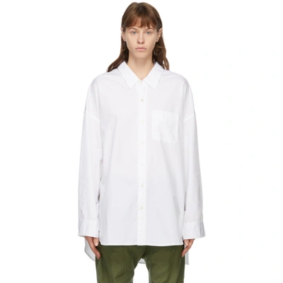 Shop R13 White Drop Neck Oxford Shirt