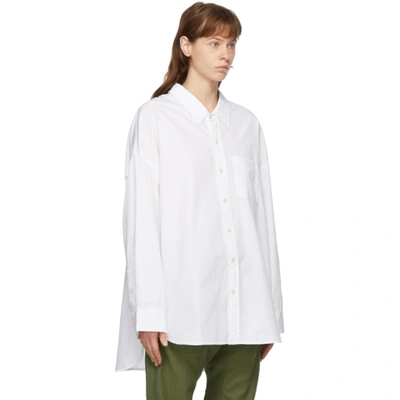 Shop R13 White Drop Neck Oxford Shirt