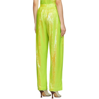 Shop Mm6 Maison Margiela Yellow Sequin Flare Lounge Pants In 172 Yellow