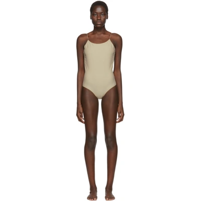 Shop Oseree Ssense Exclusive Beige One-piece Swimsuit In 0223 Taupe