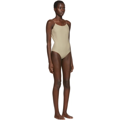 Shop Oseree Ssense Exclusive Beige One-piece Swimsuit In 0223 Taupe