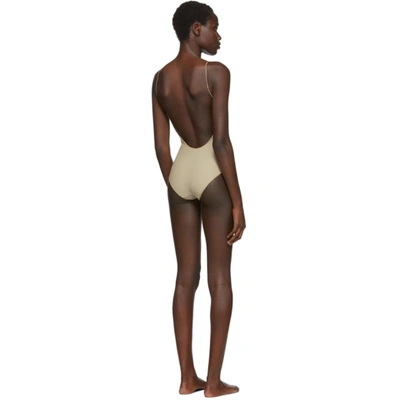 Shop Oseree Ssense Exclusive Beige One-piece Swimsuit In 0223 Taupe