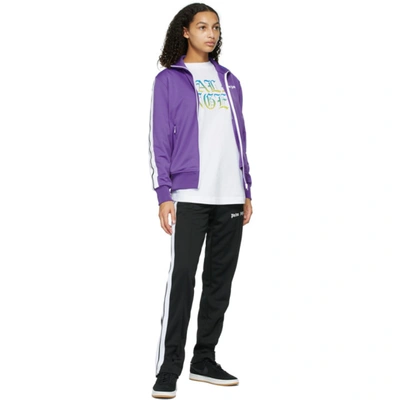Shop Palm Angels Purple & White Classic Track Jacket In Purple White