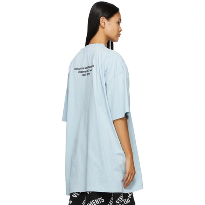 Shop Vetements Blue Magic Unicorn T-shirt In Baby Blue