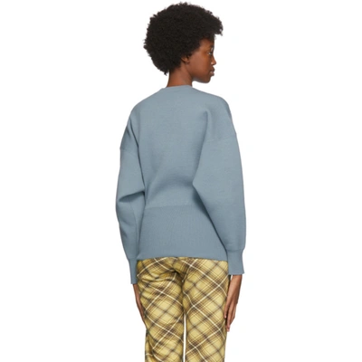 Shop Acne Studios Blue Wool Sweater In Dusty Blue