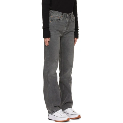 Shop Re/done Grey 90s High Rise Loose Jeans In Grey Ash