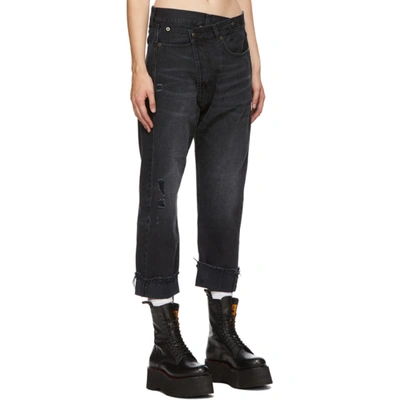Shop R13 Black Cross-over Jeans In Jake Black