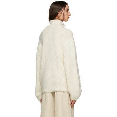 Shop Julia Jentzsch Beige Oversized Yuna Alpaca Sweater In Ivory