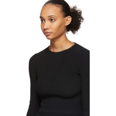 Shop Alexander Mcqueen Black And White Contrast Cuffs Sweater In 1008 Black/