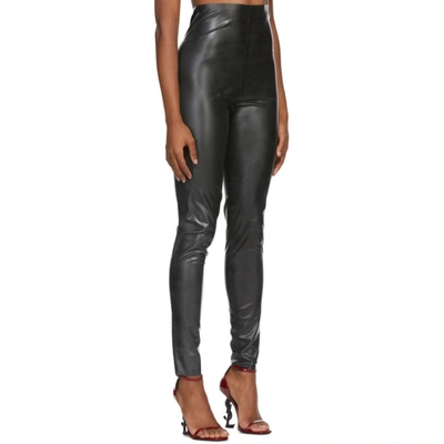 Shop Saint Laurent Black Latex Leggings In 1000 Black