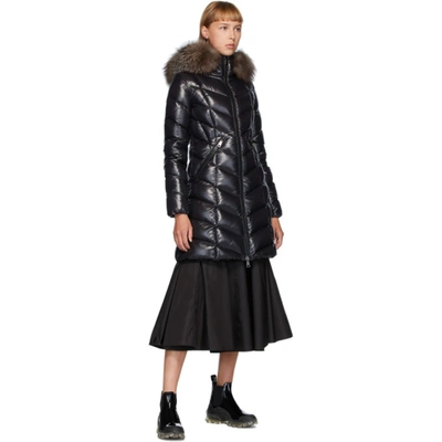 Shop Moncler Black Down Fulmarus Coat In 999 Black