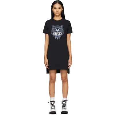 Shop Kenzo Black Classic Tiger T-shirt Dress In 99 Black