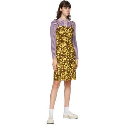 Shop Marc Jacobs Yellow & Brown Heaven By  Techno Floral Dress