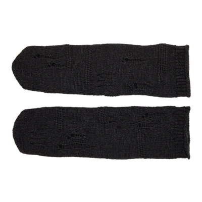 Shop Helmut Lang Grey Distressed Socks In A00 Charcoa